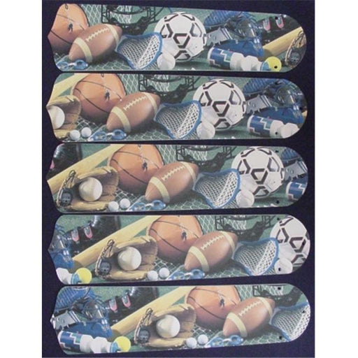 Ceiling Fan Designers 52SET-KIDS-SFBS Soccer Football Baseball Sports 52 in. Ceiling Fan Blades Only