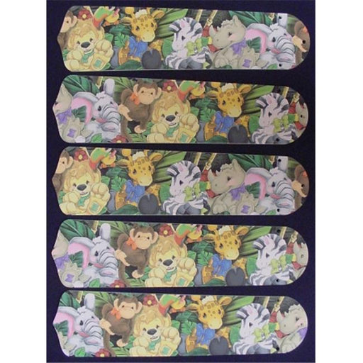 Ceiling Fan Designers 52SET-KIDS-ZBAJ Zootles Baby Animals Jungle 52 in. Ceiling Fan Blades Only