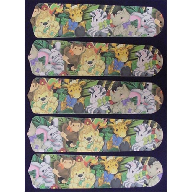 Ceiling Fan Designers 52SET-KIDS-ZBAJ Zootles Baby Animals Jungle 52 in. Ceiling Fan Blades Only