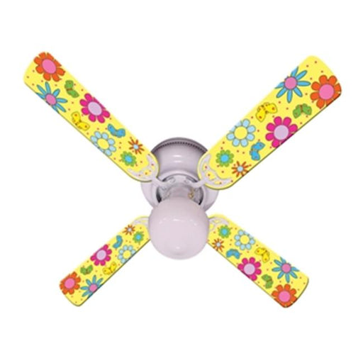Ceiling Fan Designers 42FAN-IMA-FPBY Flower Power Butterflies Yellow Ceiling Fan 42 In.