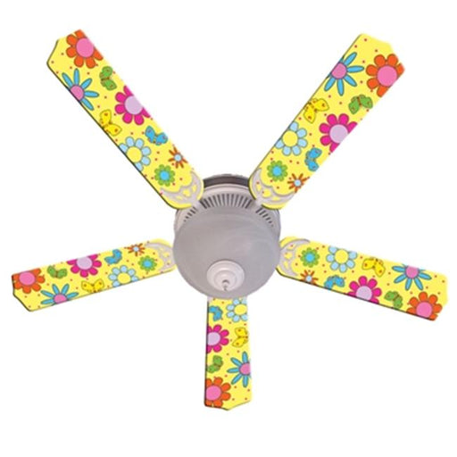 Ceiling Fan Designers 52FAN-IMA-FPBY Flower Power Butterflies Yellow Ceiling Fan 52 In.