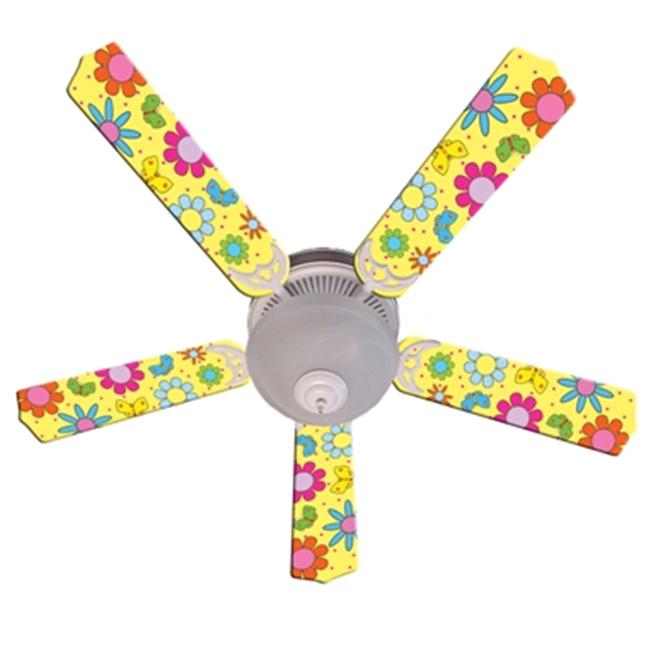 Ceiling Fan Designers 52FAN-IMA-FPBY Flower Power Butterflies Yellow Ceiling Fan 52 In.
