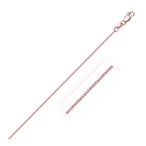 14k Rose Gold Classic Box Chain&#44; 0.6 mm - Size 18 in.