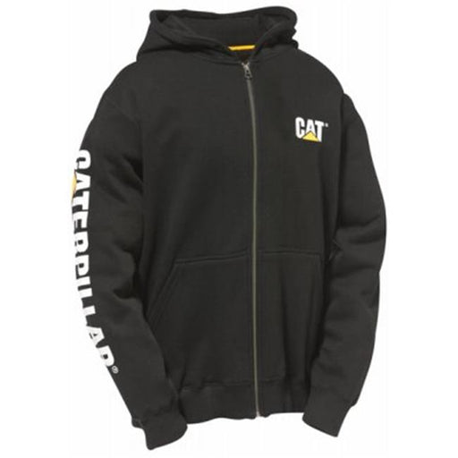 Summit Resource International 254102 CAT Full Zip Hooded Sweatshirt&#44; Black - Large