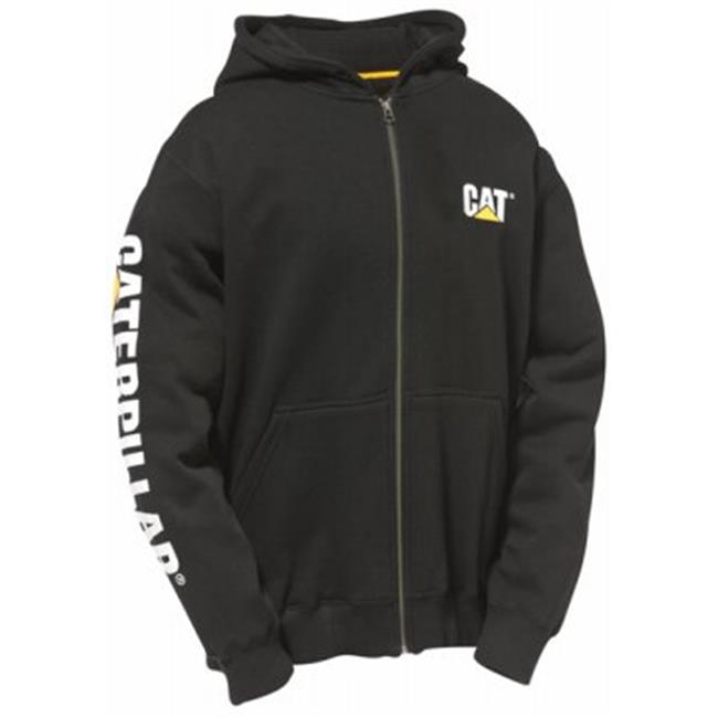 Summit Resource International 254102 CAT Full Zip Hooded Sweatshirt&#44; Black - Large