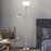 Lavish Home 72-TORCH-5 Torchiere Floor Lamp with Reading Light-Sturdy Metal Base Marbleized White Glass Shade-Energy Saving LED Bulbs - Satin Nickel