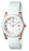 Womens Rose Gold-Plated Stainless Steel White Ceramic Bezel Quartz Watch