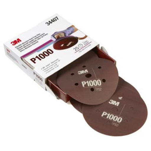 3M-34407 Flexible Abrasive Hookit Dust Free Disc&#44; 6 in.&#44; P1000