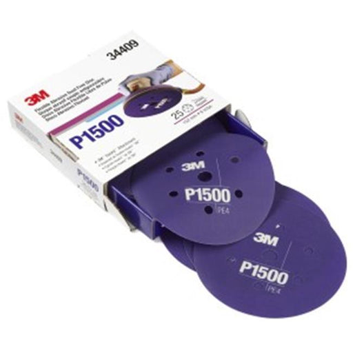 3M-34409 Flexible Abrasive Hookit Dust Free Disc&#44; 6 in.&#44; P1500