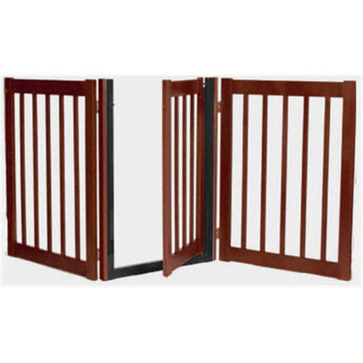 Dynamic Accents 42224 - 32 Inch 3 Panel Walk-Through Free Standing EZ Gate - Mahogany