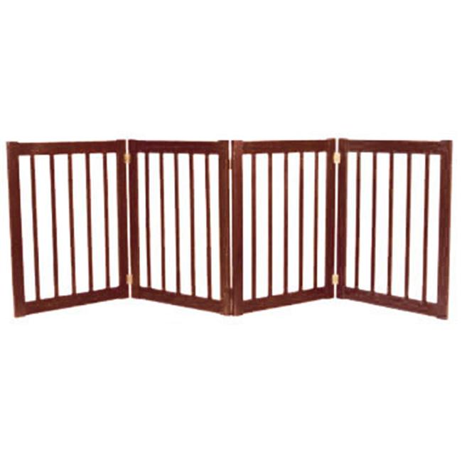 Dynamic Accents 42223 - 32 Inch 4 Panel Free Standing EZ Gate - Mahogany