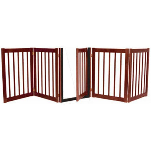 Dynamic Accents 42225 - 32 Inch 5 Panel Walk-Through Free Standing EZ Gate - Mahogany
