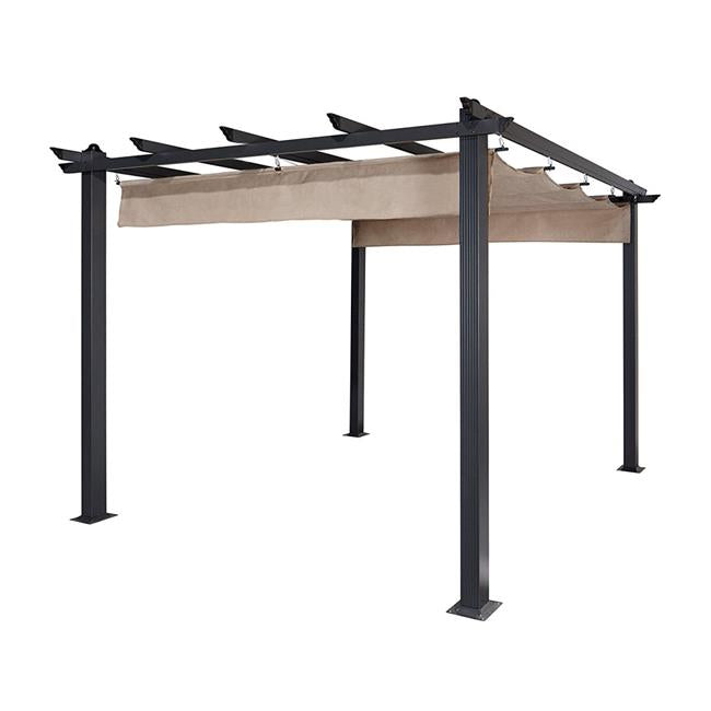 Aleko PERGSAND-UNB 9 x 9 ft. DIY Frame Aluminum Grape Trellis Pergola Gazebo Outdoor Canopy&#44; Sand