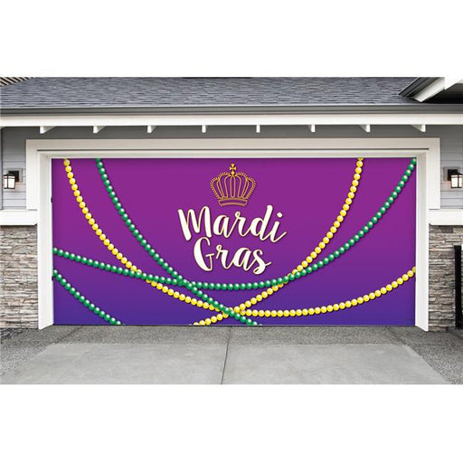My Door Decor 285905MRDG-002 7 x 16 ft. Beads Mardi Gras Door Mural Sign Car Garage Banner Decor&#44; Multi Color