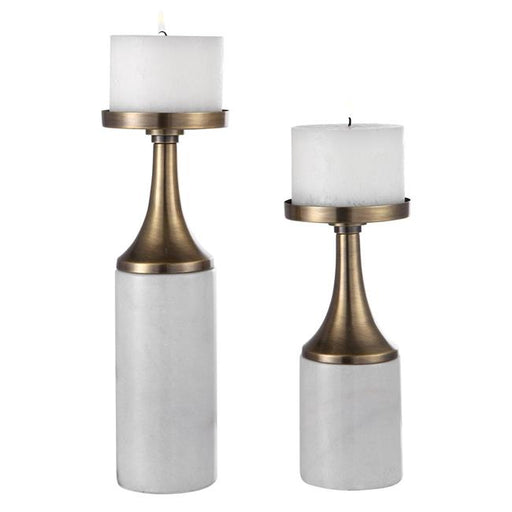 Uttermost 17546 Castiel Marble Candleholders - Set of 2