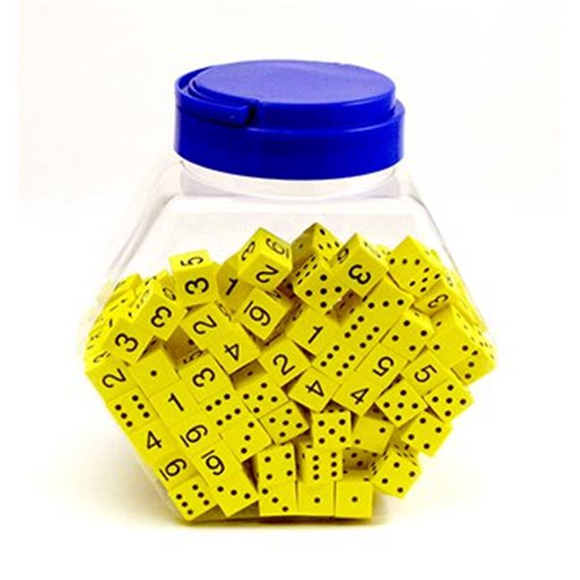 Koplow Games Inc. KOP17268 16Mm Foam Dice Tub Of 200 Yellow Spot & Number