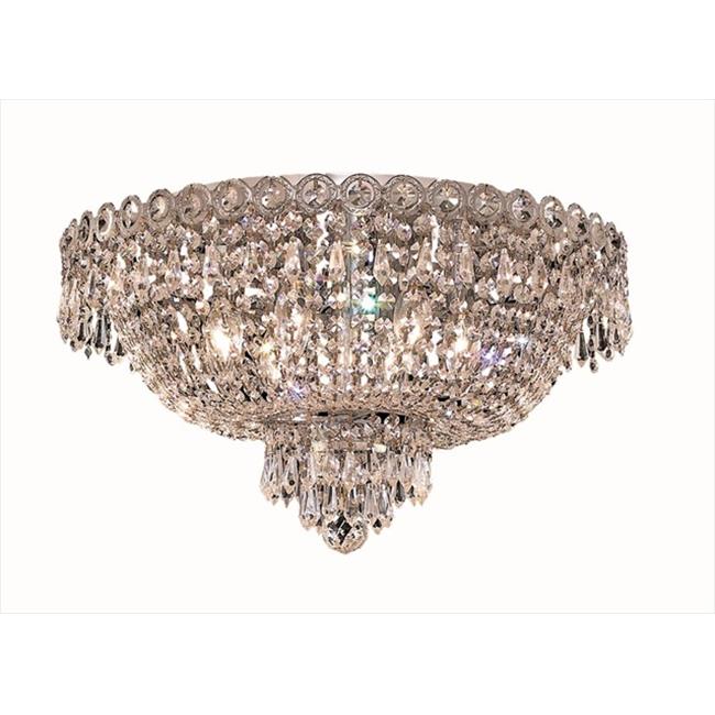 Elegant Lighting 1900F18C-EC 18 D x 10 in. Century Collection Flush Mount - Elegant Cut&#44; Chrome