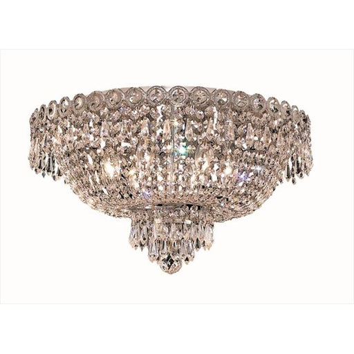 Elegant Lighting 1900F18C-RC 18 D x 10 in. Century Collection Flush Mount - Royal Cut&#44; Chrome