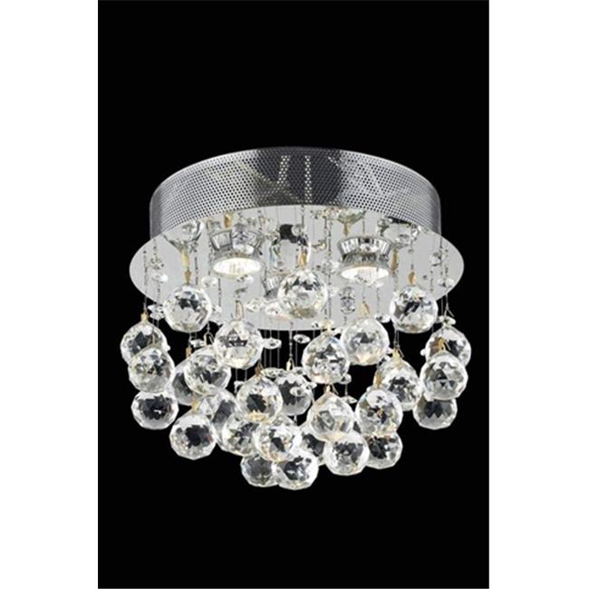 Elegant Lighting 2006F13C-EC 13 D x 12 in. Galaxy Collection Flush Mount - Elegant Cut&#44; Chrome