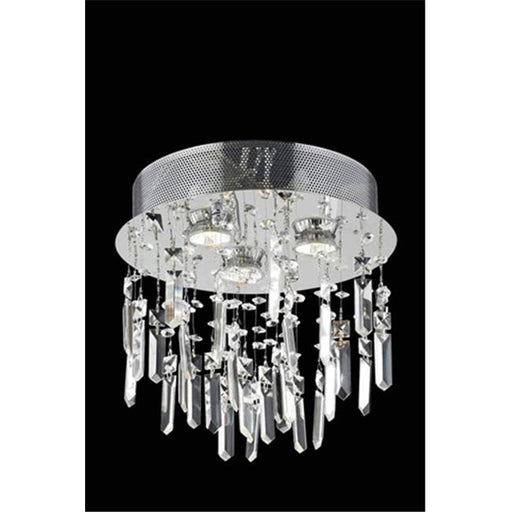 Elegant Lighting 2006F13SC-SS 13 D x 12 in. Galaxy Collection Flush Mount Prism Drops - Swarovski Elements&#44; Chrome