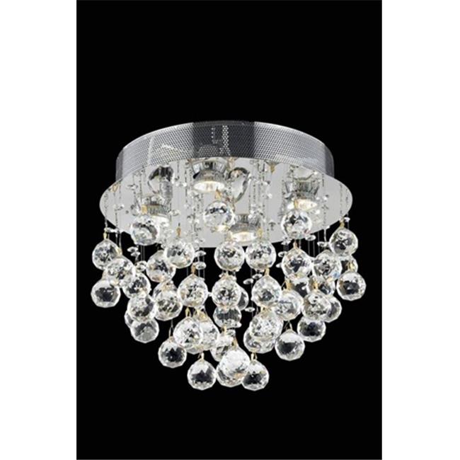 Elegant Lighting 2006F14C-EC 14 D x 14 in. Galaxy Collection Flush Mount - Elegant Cut&#44; Chrome