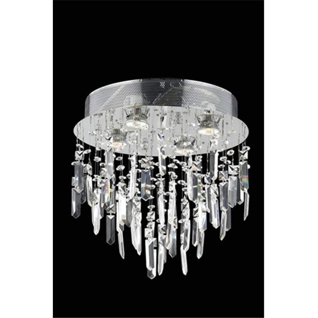 Elegant Lighting 2006F14SC-EC 14 D x 14 in. Galaxy Collection Flush Mount Prism Drops - Elegant Cut&#44; Chrome