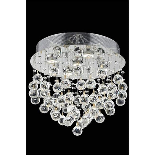 Elegant Lighting 2006F16C-EC 16 D x 16 in. Galaxy Collection Flush Mount - Elegant Cut&#44; Chrome