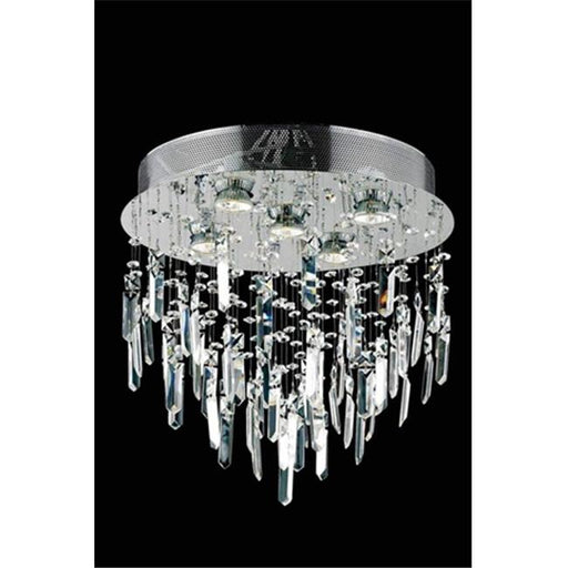 Elegant Lighting 2006F16SC-EC 16 D x 16 in. Galaxy Collection Flush Mount Prism Drops - Elegant Cut&#44; Chrome