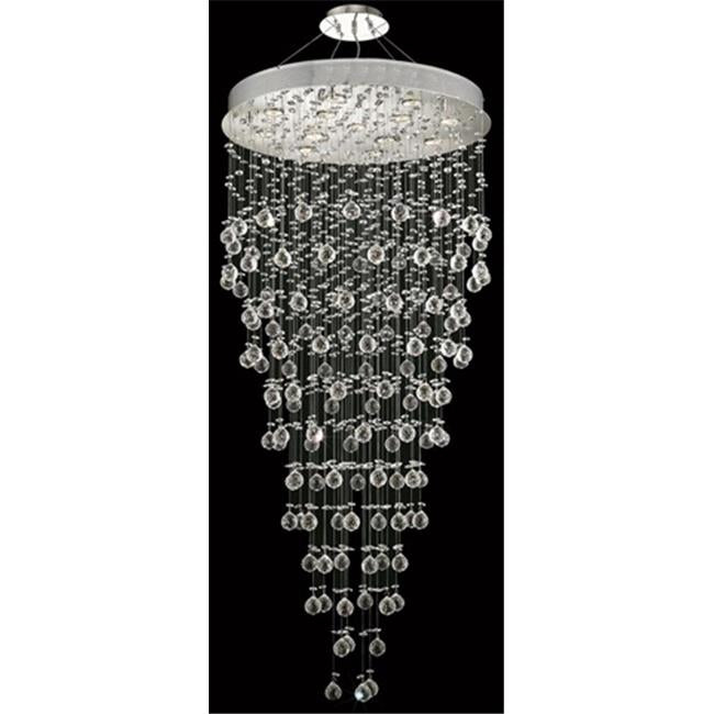 Elegant Lighting 2006G28C-EC 28 D x 30 in. Galaxy Collection Large Hanging Fixture - Elegant Cut&#44; Chrome