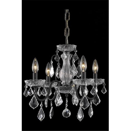 Elegant Lighting 2015D17DB-SS 17 D x 15 in. St. Francis Collection Hanging Fixture - Swarovski Elements&#44; Dark Bronze