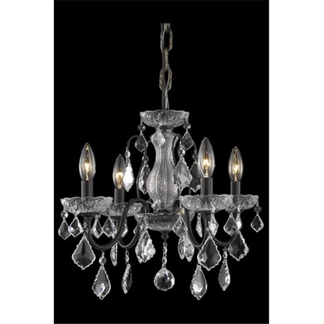 Elegant Lighting 2015D17DB-SS 17 D x 15 in. St. Francis Collection Hanging Fixture - Swarovski Elements&#44; Dark Bronze