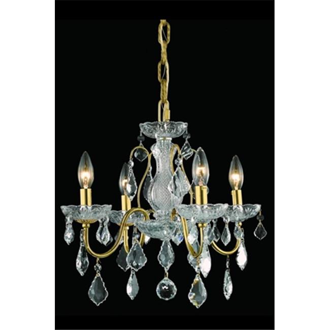 Elegant Lighting 2015D17G-EC 17 D x 15 in. St. Francis Collection Hanging Fixture - Elegant Cut&#44; Gold