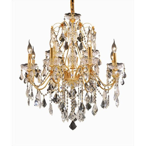 Elegant Lighting 2015D28G-EC 28 D x 28 in. St. Francis Collection Hanging Fixture - Elegant Cut&#44; Gold