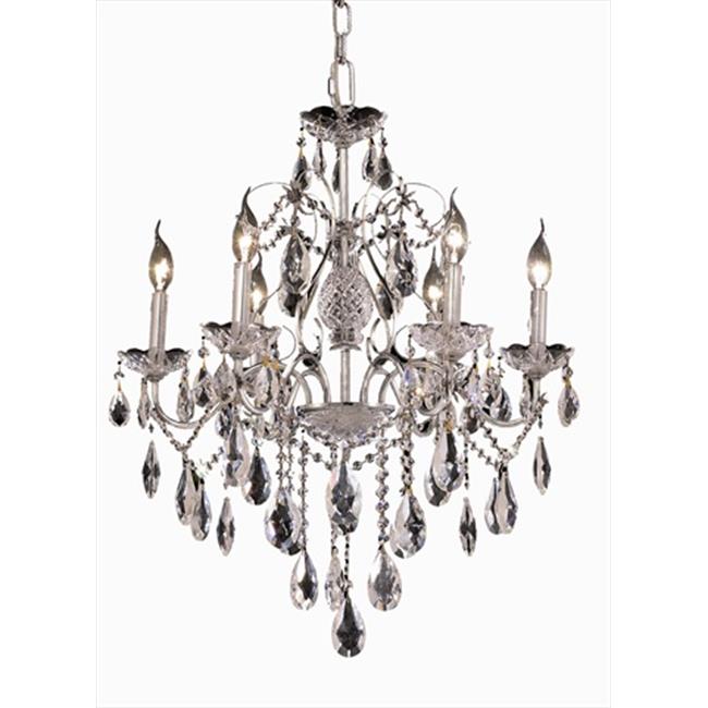 Elegant Lighting 2016D24C-SS 24 D x 21 in. St. Francis Collection Hanging Fixture - Swarovski Elements&#44; Chrome