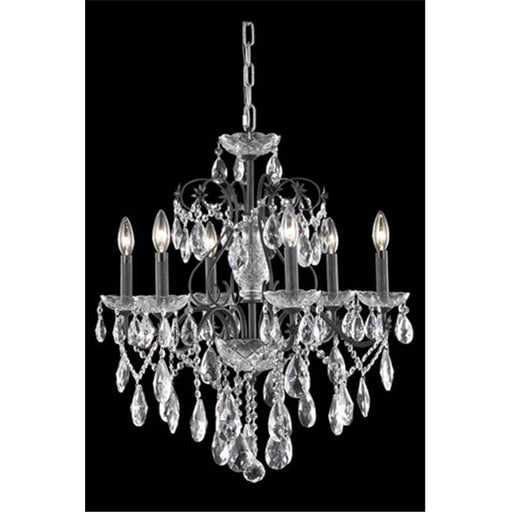 Elegant Lighting 2016D24DB-EC 24 D x 21 in. St. Francis Collection Hanging Fixture - Elegant Cut&#44; Dark Bronze
