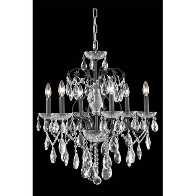 Elegant Lighting 2016D24DB-EC 24 D x 21 in. St. Francis Collection Hanging Fixture - Elegant Cut&#44; Dark Bronze