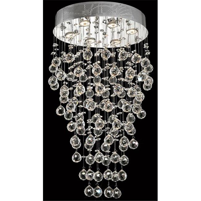 Elegant Lighting 2022D20C-EC 20 L x 14 W x 30 H in. Galaxy Collection Hanging Fixture - Elegant Cut&#44; Chrome Finish