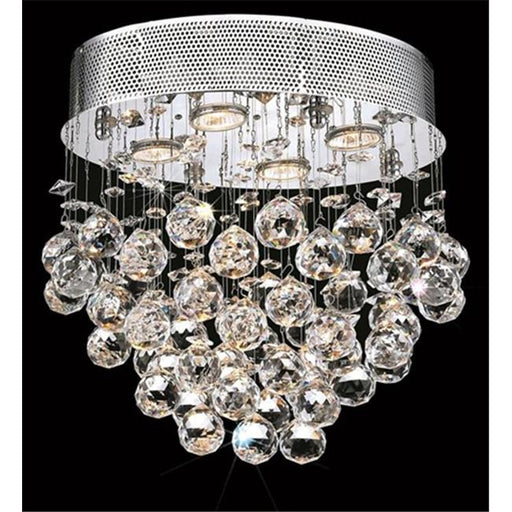 Elegant Lighting 2022F16C-SS 16 L x 11.5 W x 13 H in. Galaxy Collection Flush Mount - Swarovski Elements&#44; Chrome Finish