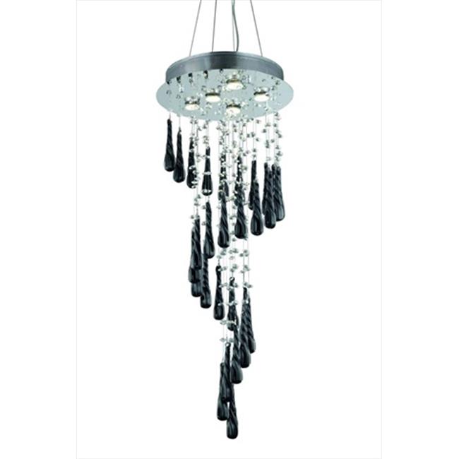 Elegant Lighting 2028G36C-GLB-RC 16 Dia. x 36 H in. Comet Collection Large Hanging Fixture White Prism Drops - Royal Cut&#44; Chrome Finish