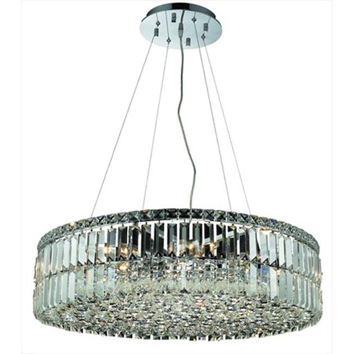 Elegant Lighting 2030D28C-SS 28 Dia. x 7.5 H in. Maxim Collection Hanging Fixture - Swarovski Elements&#44; Chrome Finish
