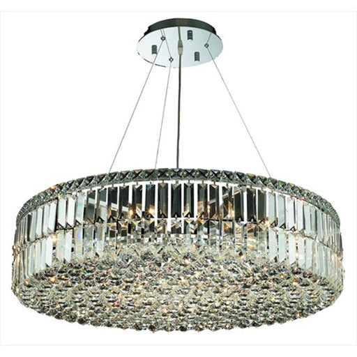 Elegant Lighting 2030D32C-RC 32 Dia. x 7.5 H in. Maxim Collection Hanging Fixture - Royal Cut&#44; Chrome Finish