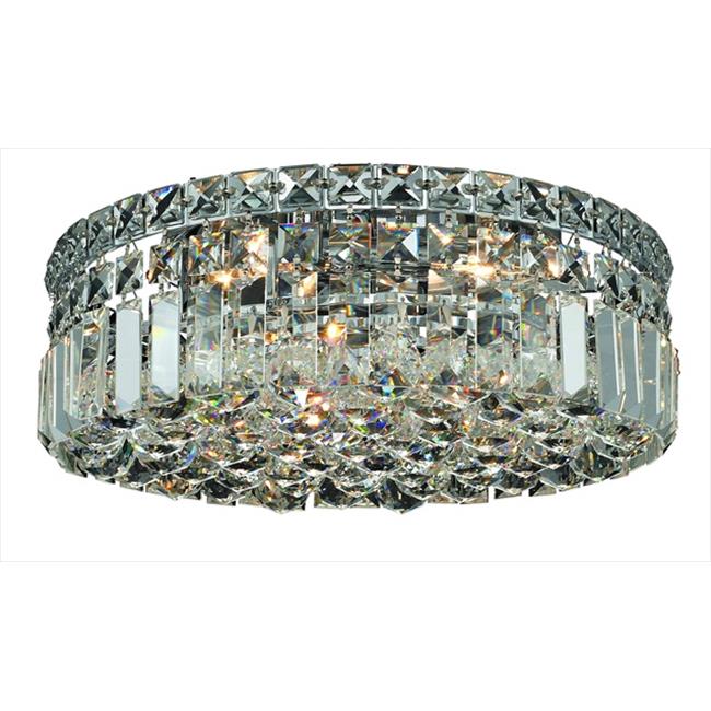 Elegant Lighting 2030F14C-RC 14 Dia. x 5.5 H in. Maxim Collection Flush Mount - Royal Cut&#44; Chrome Finish