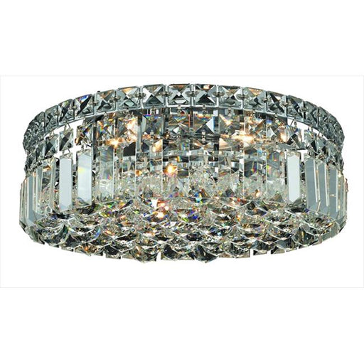 Elegant Lighting 2030F14C-SS 14 Dia. x 5.5 H in. Maxim Collection Flush Mount - Swarovski Elements&#44; Chrome Finish