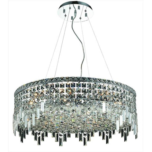 Elegant Lighting 2031D28C-SS 28 Dia. x 7.5 H in. Maxim Collection Hanging Fixture - Swarovski Elements&#44; Chrome Finish