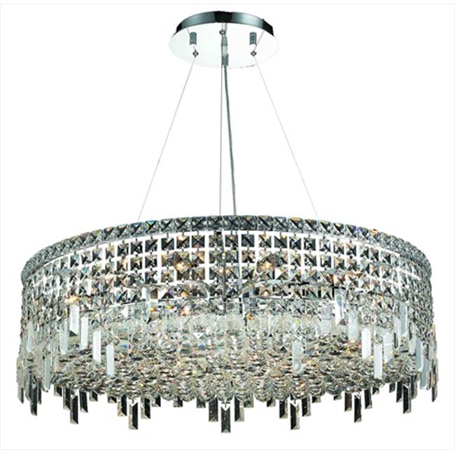 Elegant Lighting 2031D32C-EC 32 Dia. x 7.5 H in. Maxim Collection Hanging Fixture - Elegant Cut&#44; Chrome Finish