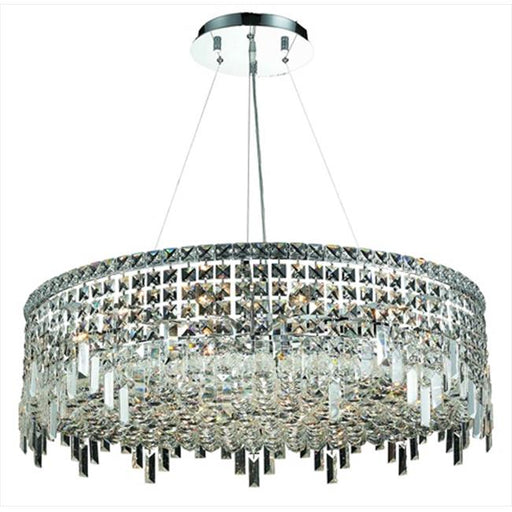 Elegant Lighting 2031D32C-RC 32 Dia. x 7.5 H in. Maxim Collection Hanging Fixture - Royal Cut&#44; Chrome Finish