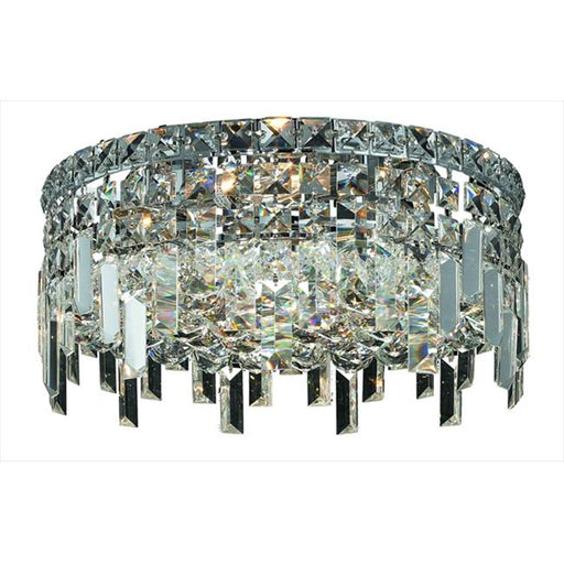 Elegant Lighting 2031F14C-SS 14 Dia. x 5.5 H in. Maxim Collection Flush Mount - Swarovski Elements&#44; Chrome Finish