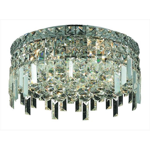 Elegant Lighting 2031F16C-SS 16 Dia. x 5.5 H in. Maxim Collection Flush Mount - Swarovski Elements&#44; Chrome Finish