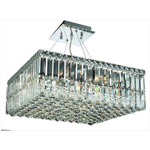 Elegant Lighting 2032D20C-SS 20 L x 20 W x 7.5 H in. Maxim Collection Hanging Fixture - Swarovski Elements&#44; Chrome Finish