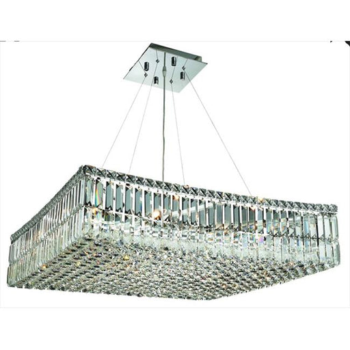 Elegant Lighting 2032D28C-RC 28 L x 28 W x 7.5 H in. Maxim Collection Hanging Fixture - Royal Cut&#44; Chrome Finish